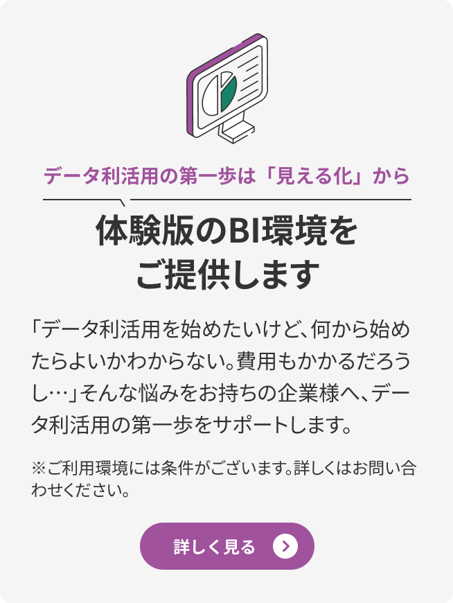 体験版のBI環境バナー
