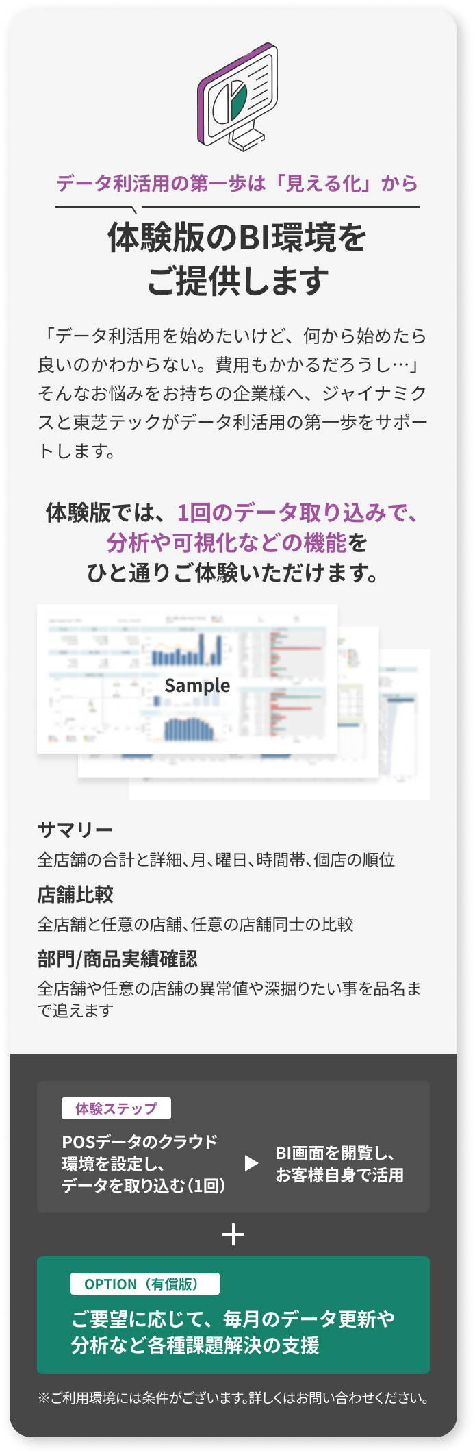 体験版BI環境のバナー